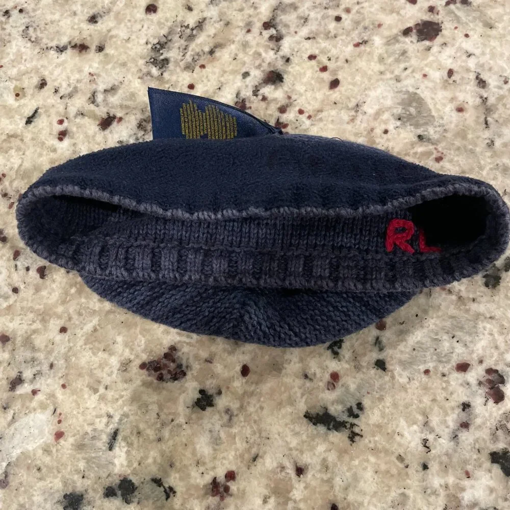 Boys Authentic Ralph Lauren Flag Combined Cotton Beanie - Picture 5 of 5